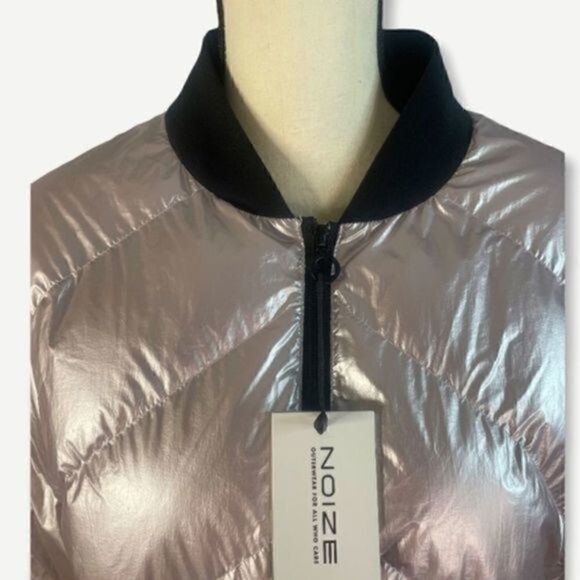 Noize Amber M Metallic Bomber Jacket Vegan Large - Picture 7 of 15